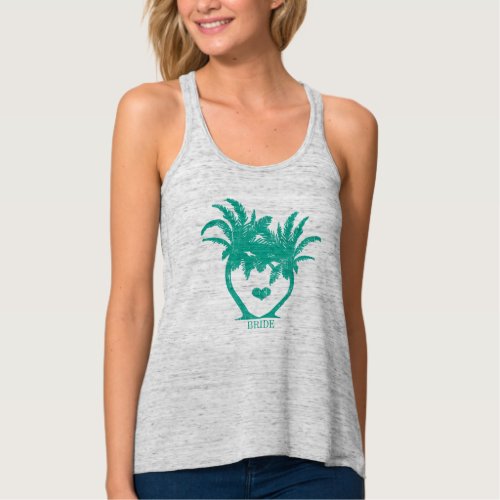 Emeral Teal Green Palm Tree Beach Wedding T_SHIRT Tank Top