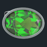 Emerald 1 belt buckle<br><div class="desc">Oval burnished silver belt buckle with an image of a beautiful faceted emerald. See the entire Mardi Gras Belt Buckle collection in the SPECIAL TOUCHES | Party Favors section.</div>