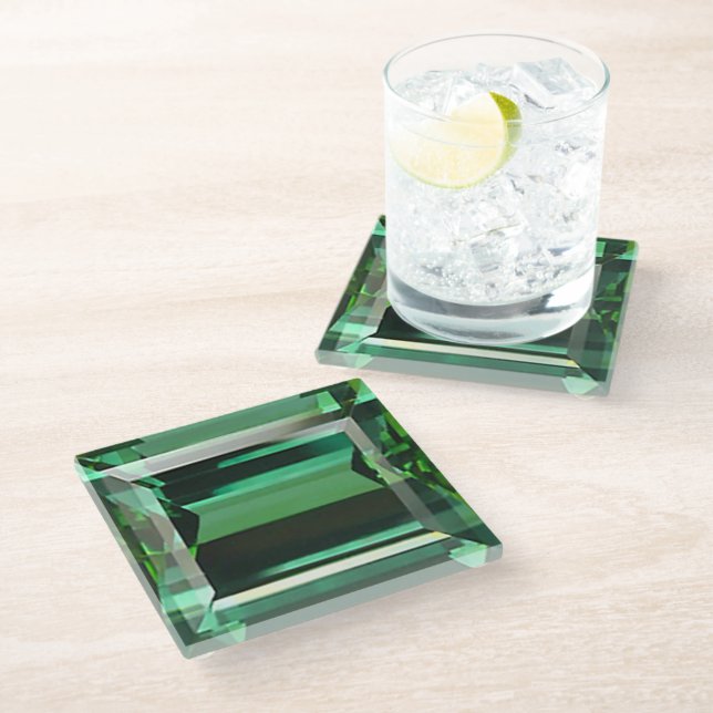 Emerald 3 glass coaster (Angled)