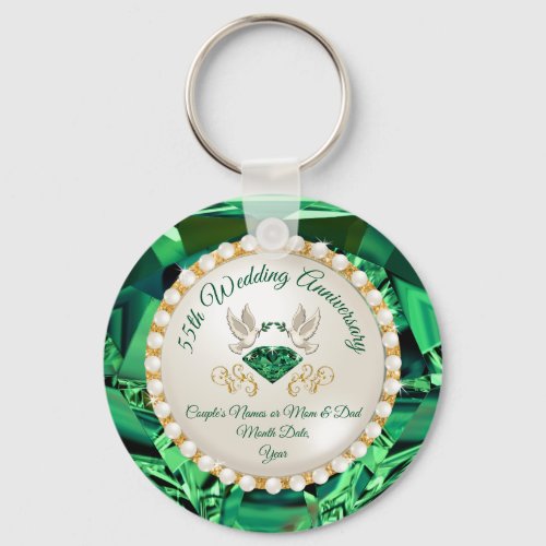 Emerald 55th Anniversary Party Ideas Cheap Keychain