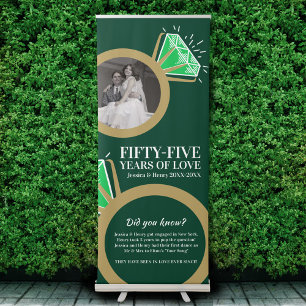 Emerald 55th wedding anniversary party photo facts retractable banner