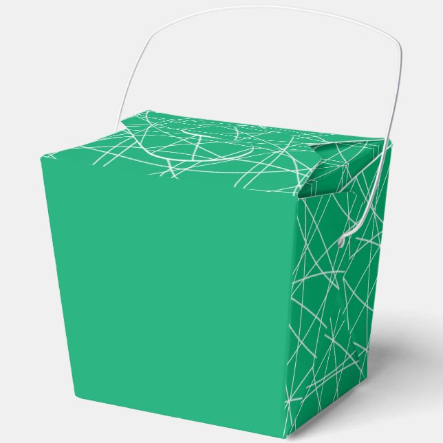 Emerald Abstract Line Art Favor Box – Customizable (Front)