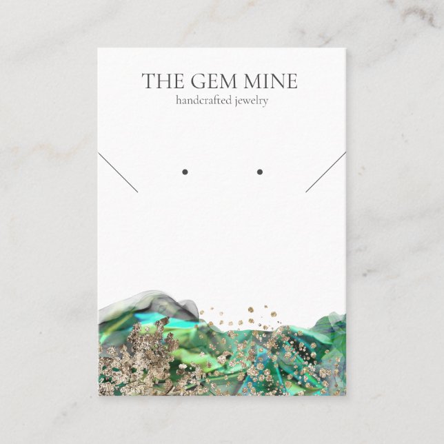 Emerald Agate Gemstone Jewelry Display Card (Front)
