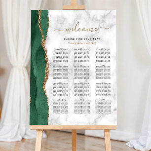 Emerald Agate Marble 12-Table Wedding Seating Foam Board