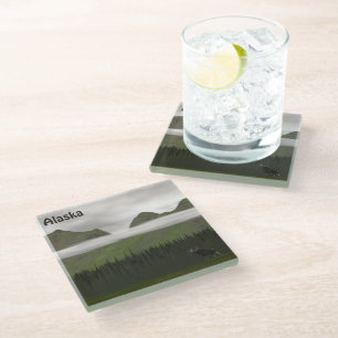 Emerald Alaska Glass Coaster