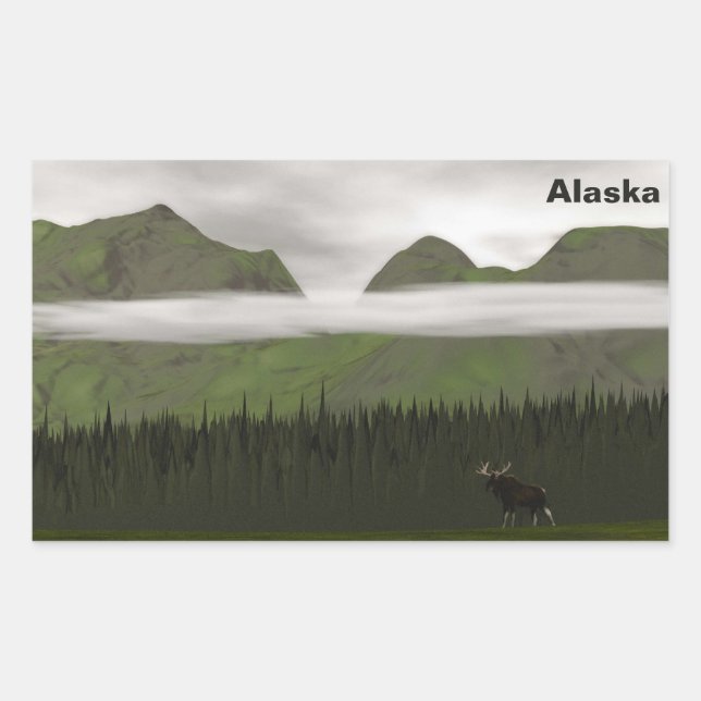 Emerald Alaska Rectangular Sticker (Front)