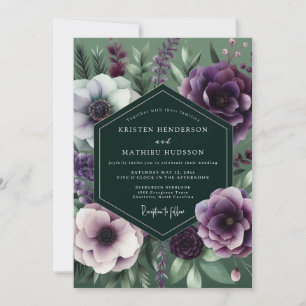 Emerald Amethyst Nocturne Wedding Invitation