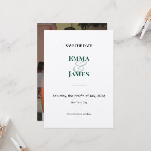 Emerald Ampersand Photo Save the Date Wedding Invitation