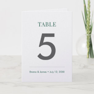 Emerald Ampersand Table Number (Folded)