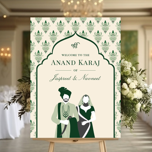 Emerald Anand Karaj Sikh Wedding Welcome Sign