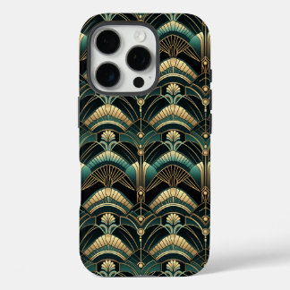 Emerald and Gold Art Deco Themed iPhone 16 Pro Case
