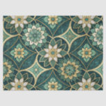 Emerald and Gold Floral Mandala - Ornamental Tissue Paper