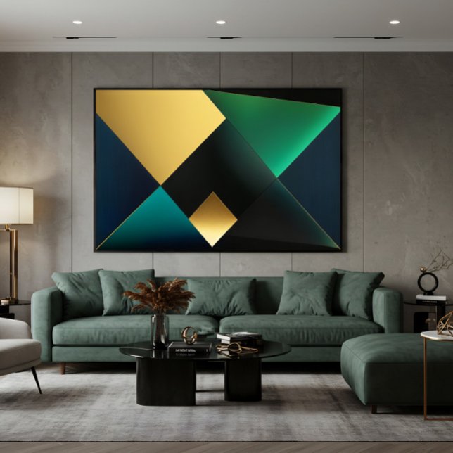 Emerald and Gold Geometric Harmony Canvas Print (Creator Uploaded)