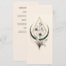 Emerald and Gold Geometric Orchid Luxury Gala