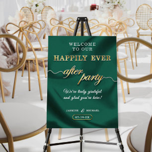 Emerald and Gold Happily Ever After Party Wedding Foam Board