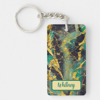 Emerald and Gold Inspired Keychain (03)