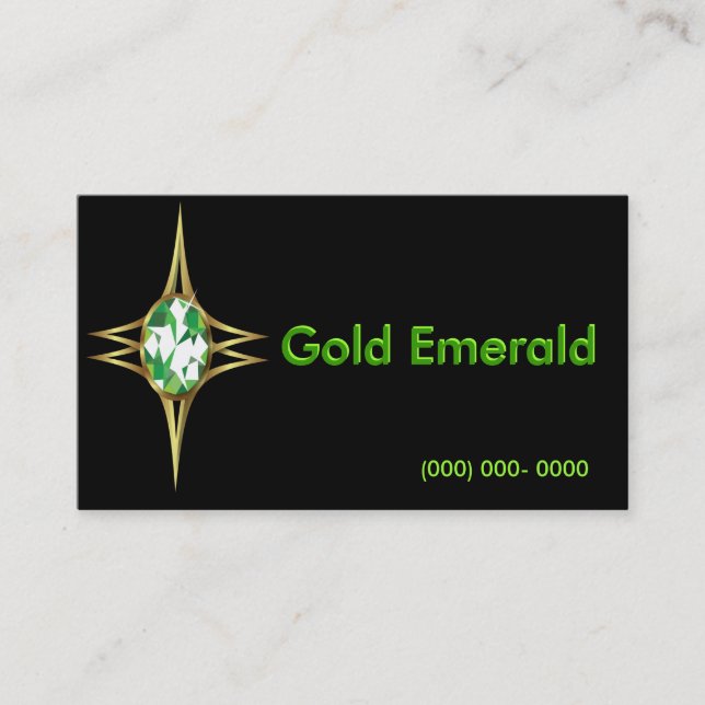 Emerald and Gold Logo Business Card (Front)