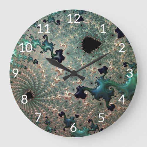 Emerald and Gold Mandelbrot Clock