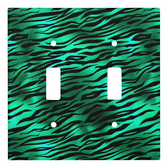 Emerald and Gold Safari Series Design 10 Light Switch Cover (Front)