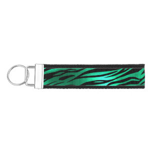 Emerald and Gold Safari Series Design 10 Wrist Keychain