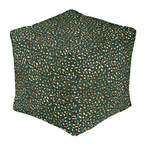 Emerald and Gold Safari Series Design 1  Pouf