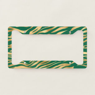 Emerald and Gold Safari Series Design 2 License Plate Frame