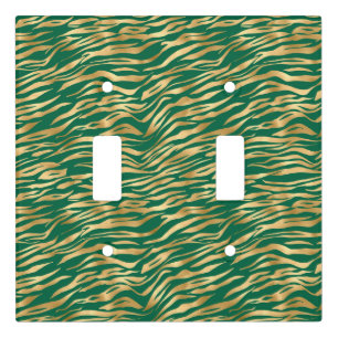 Emerald and Gold Safari Series Design 2 Light Switch Cover