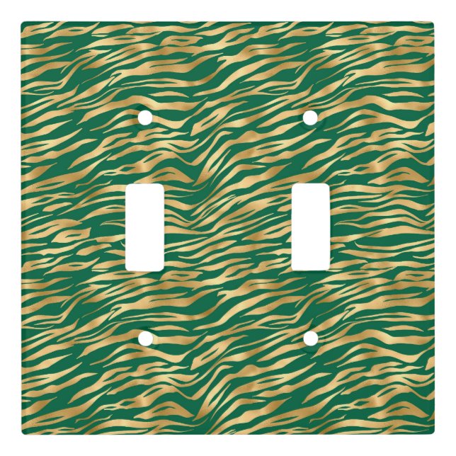 Emerald and Gold Safari Series Design 2 Light Switch Cover (Front)