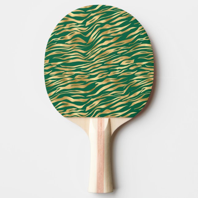 Emerald and Gold Safari Series Design 2 Ping Pong Paddle (Front)