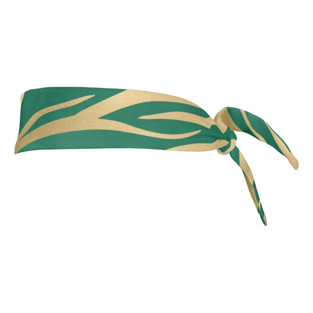 Emerald and Gold Safari Series Design 2 Tie Headband (Rotate 90)