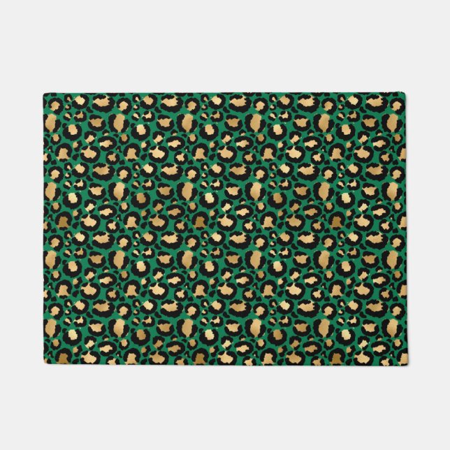 Emerald and Gold Safari Series Design 3 Doormat (Front)