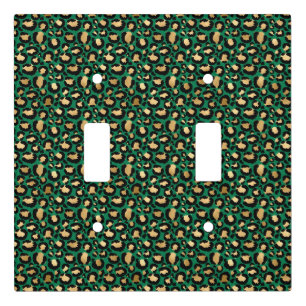 Emerald and Gold Safari Series Design 3 Light Switch Cover