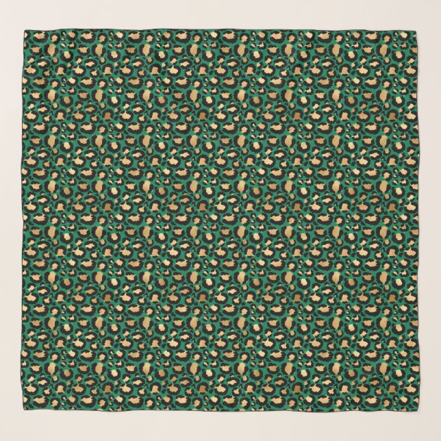 Emerald and Gold Safari Series Design 3 Scarf (Front)