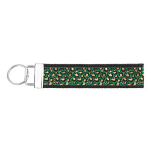 Emerald and Gold Safari Series Design 3 Wrist Keychain