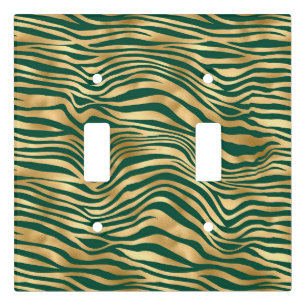 Emerald and Gold Safari Series Design 4 Light Switch Cover