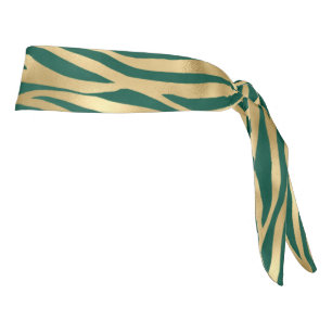 Emerald and Gold Safari Series Design 4 Tie Headband