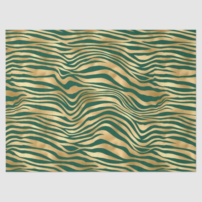 Emerald and Gold Safari Series Design 4 Tissue Paper (Front)