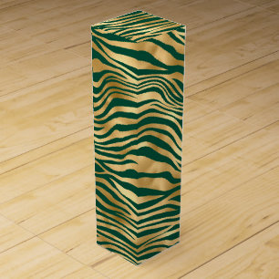 Emerald and Gold Safari Series Design 4 Wine Box