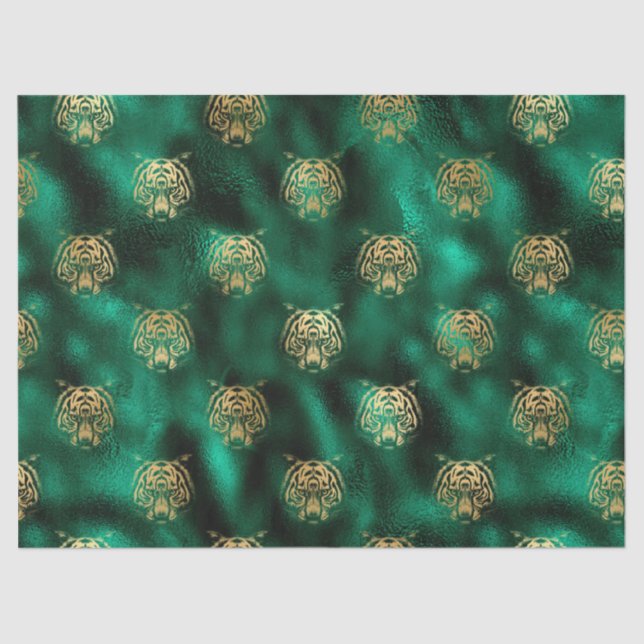 Emerald and Gold Safari Series Design 5 Tissue Paper (Front)