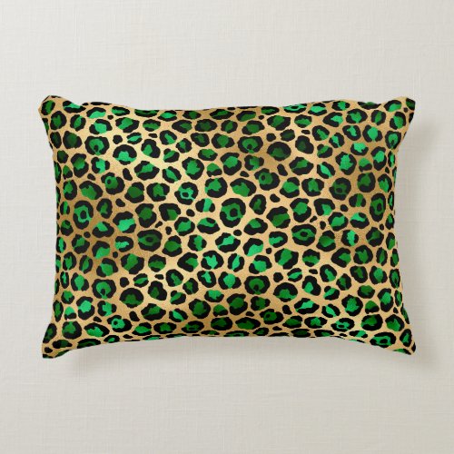 Emerald and Gold Safari Series Design 8 Accent Pillow