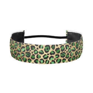 Emerald and Gold Safari Series Design 8 Athletic Headband