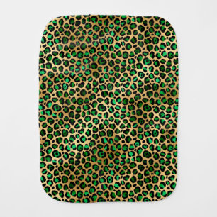 Emerald and Gold Safari Series Design 8 Baby Burp Cloth