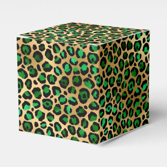 Emerald and Gold Safari Series Design 8  Favor Boxes (Front Side)