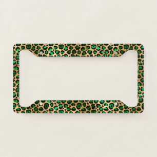 Emerald and Gold Safari Series Design 8 License Plate Frame