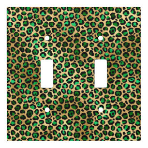Emerald and Gold Safari Series Design 8 Light Switch Cover