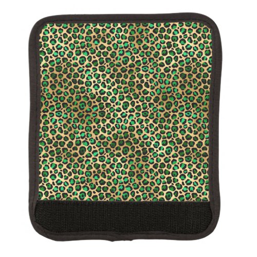 Emerald and Gold Safari Series Design 8 Luggage Handle Wrap