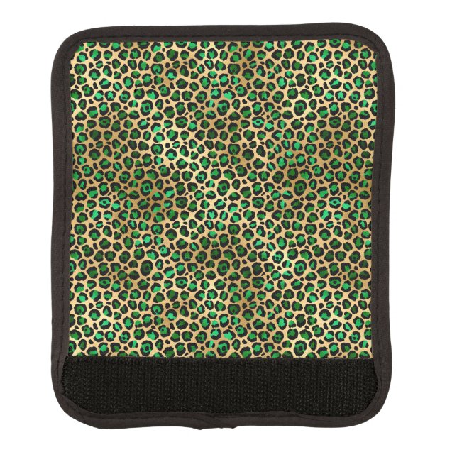 Emerald and Gold Safari Series Design 8 Luggage Handle Wrap (Front)