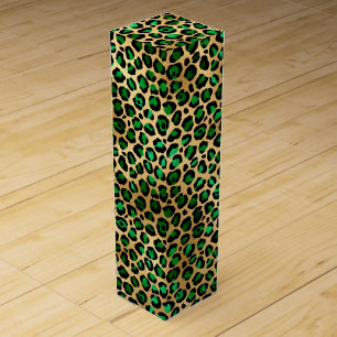 Emerald and Gold Safari Series Design 8 Wine Box