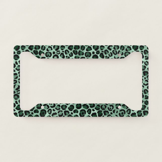 Emerald and Gold Safari Series Design 9 License Plate Frame (Front)