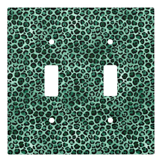Emerald and Gold Safari Series Design 9 Light Switch Cover (Front)
